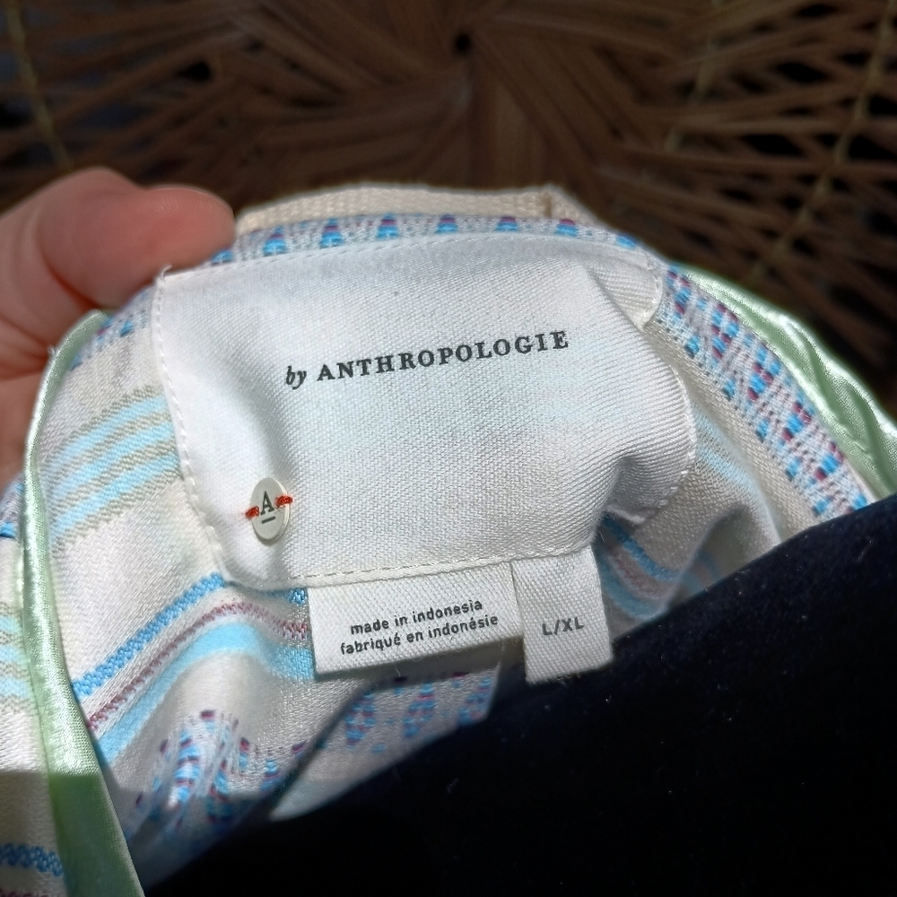 NWOT Anthropologie Striped Zip-Up Hoodie_ L/XL - Picture 6 of 7